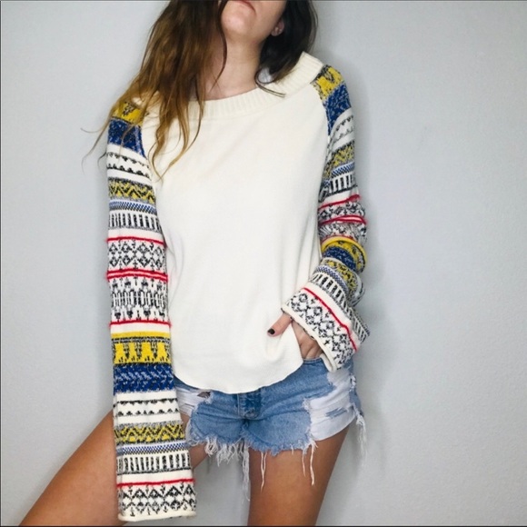 Free People Sweaters - NWT Free People knit sleeve waffle knit thermal